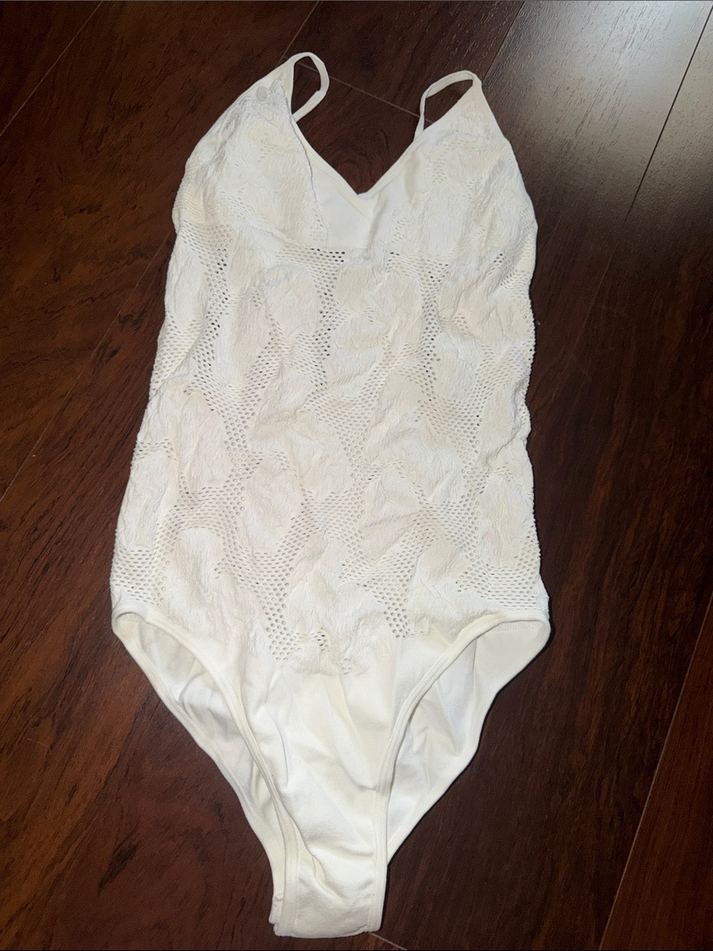 Girls' White Lace One-Piece Swimsuit